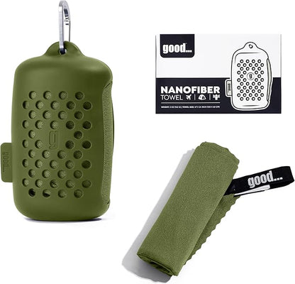 Quick Dry Towel - Super Absorbent Fast Drying - Travel, Camping, Gym & Sports - Army Green Nanofiber