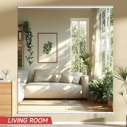 79"x36" 2 Pack Home Gym Mirror Set, Oversized Full Body Wall Mounted Fitness Mirrors, 4MM Professional Grade Tempered Glass with Anti-Distortion & Installation Kit
