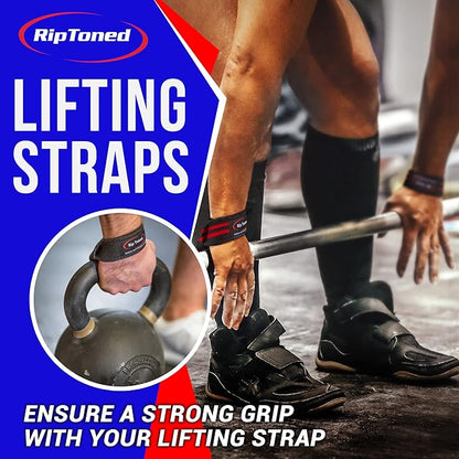 Rip Toned Performance Wrist Straps for Weightlifting – 23" Padded Lifting Straps for Men & Women – Cotton Gym Straps for Deadlifts, Strength Training, Bodybuilding & Powerlifting