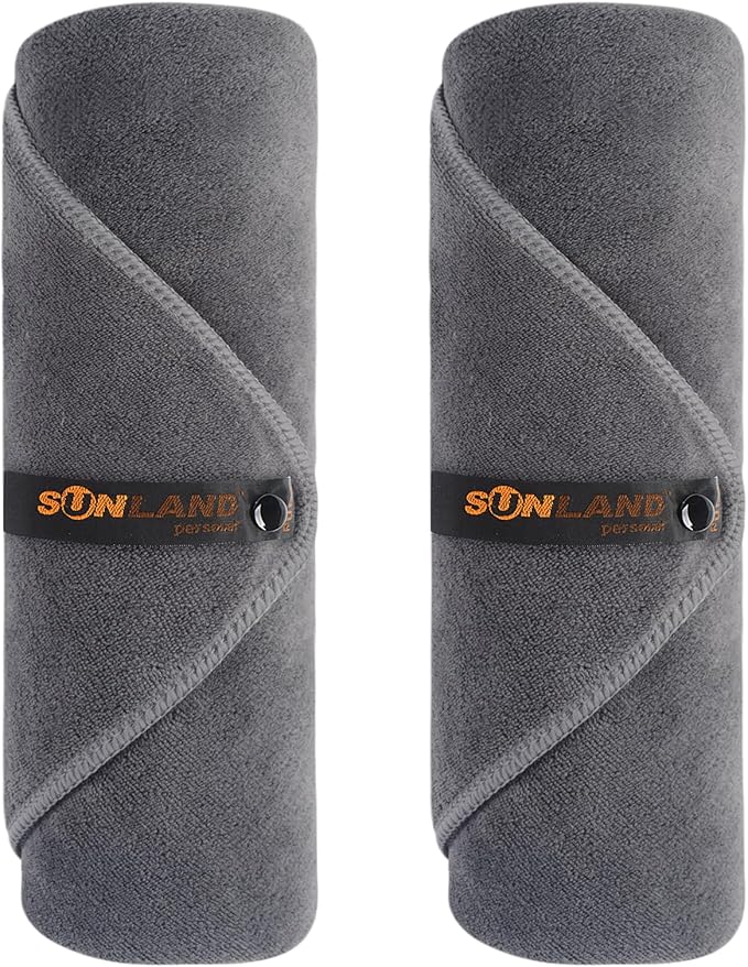 SUNLAND Microfiber Gym Bath Towel Ultra Soft Travel Camping Towel Super Absorbent Swimming Sport Towels with Carry Bag for Adults and Children