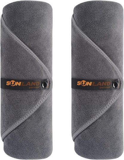 SUNLAND Microfiber Gym Bath Towel Ultra Soft Travel Camping Towel Super Absorbent Swimming Sport Towels with Carry Bag for Adults and Children