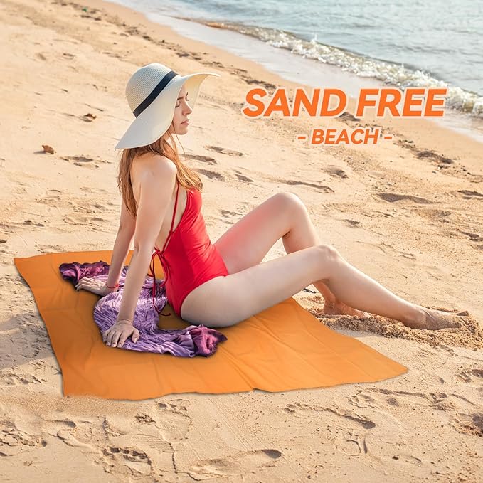 Microfiber Towel for Travel, Camping, Hiking, Backpacking, Shower – Quick Dry, Ultra Compact, Lightweight & Super Absorbent(Orange,51x27 in)