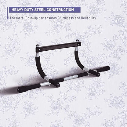 Endless EL1037 Stainless Steel Curved Pull Up Bar for Home Wall | Material: Stainless Steel | For Strengthening Exercises at Home or Gym with Anti-Skid Cushion Grip | For Adult, Men and Women