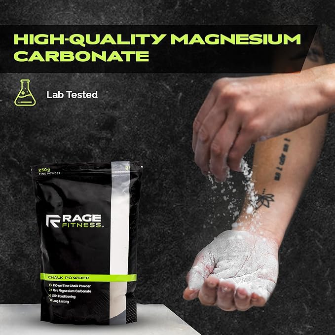 Rage Fitness Gym Chalk | Magnesium Carbonate Athletic Chalk for Excellent Grip - Gym Workout Grip Chalk for Weightlifting & Gymnastics.