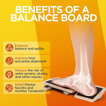 Ankle Balance Board Foot Strengthener Trainer for Sprained Ankle, Stability Exercises, Physical Therapy, Plantar Fasciitis Relief, Posture Correction, Balance Training