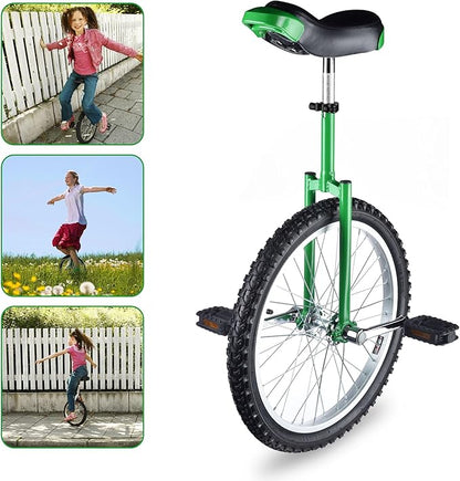 AW 16/18/20/24 Inch Wheel Outdoor Unicycle Adjustable Seat Exercise Bicycle Fit Adults Kids Outdoor Sports Fitness Exercise, for Choice