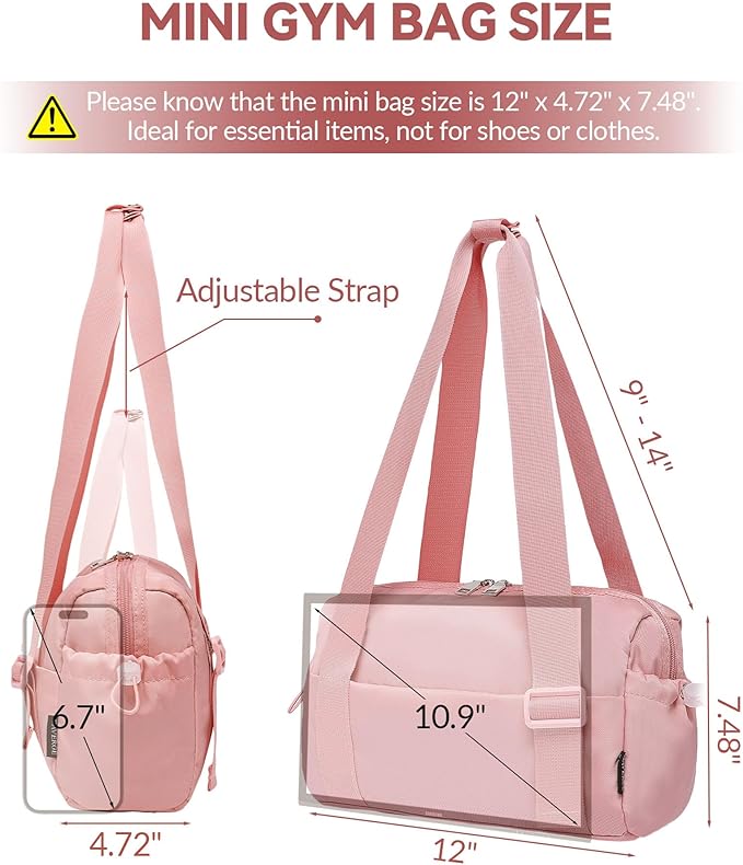 Small Gym Bag for Women Mini Duffle Bag with Wet Compartment, Lightweight Waterproof Cute Tote for Girls Workout Sport Travel