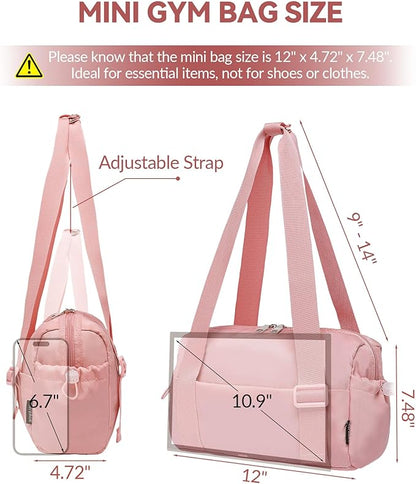 Small Gym Bag for Women Mini Duffle Bag with Wet Compartment, Lightweight Waterproof Cute Tote for Girls Workout Sport Travel