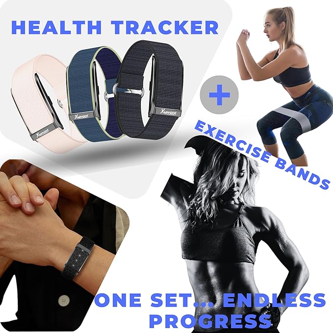Screenless - Smart Health & Activity Tracker with 3 Premium Resistance Bands | Track Heart Rate, Sleep & Activity | Tone, Strengthen & Sculpt at Home or on The Go