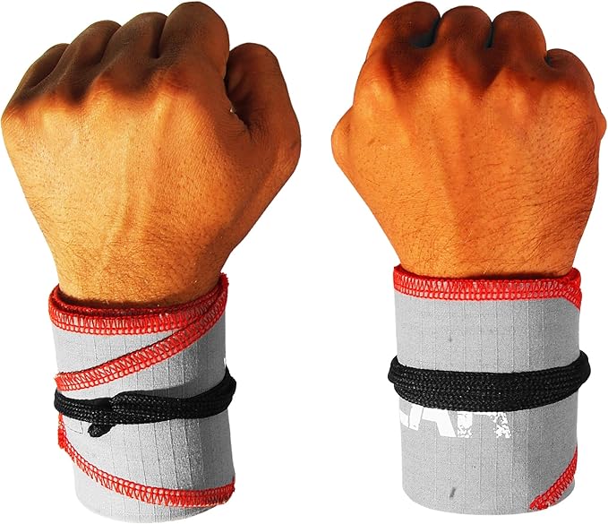 Wrist Wraps for Powerlifting, Strength Training, Bodybuilding, Cross Training, Olympic Weightlifting, Yoga Support - One Size Fits All