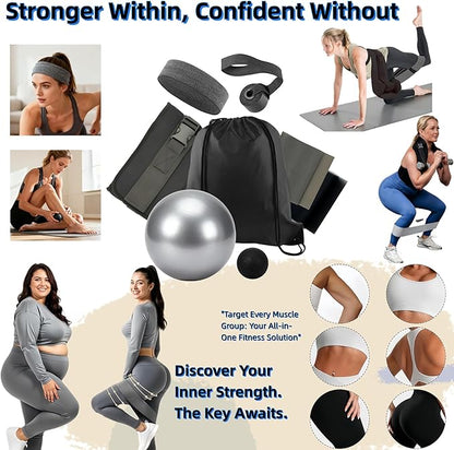 Women Glute Workout Equipment, Hip Thrust Belt for Weights, Booty Bands Exercise Bands Pilates Ball, Glute Workout at Home Pilates Exercise Equipment Kit for Home Gym Fitness Accessories
