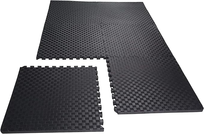 BalanceFrom Puzzle Exercise Mat 1/2" Thick, EVA Interlocking Foam Floor Tiles for Home Gym, Mat for Home Workout Equipment, Floor Padding for Kids, Multiple Sizes and Colors
