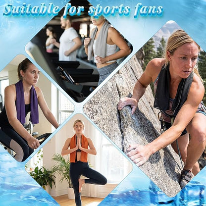 Honoson 10 Pack Cooling Towels Bulk - 47"x12" Soft Breathable Ice Towels for Neck & Face, Portable Chilly Rags Microfiber Sweat Rags for Yoga, Sports, Gym, Workout & Fitness(Mixed Colors)