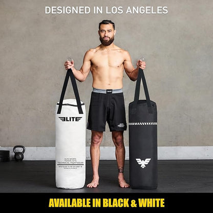 Elite Sports Boxing Bag 4 FT – Heavy Duty Canvas Punching Bag with Straps for Boxing, Training, MMA, Muay Thai, Kickboxing, Martial Arts & Fitness – UNFILLED Heavy Bag