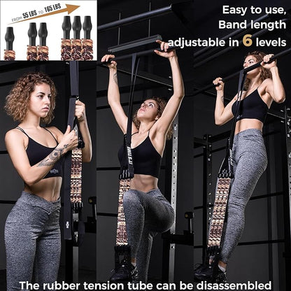 Innstar Pull Up Assistance Bands, Heavy Duty Resistance Band for Pull Up Assist, Adjustable Resistance 165-265lbs with Fabric Feet/Knee Rest, Pull Up Bands Assistance Bands