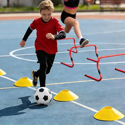 Lineslife Adjustable Agility Hurdles,4 Height Speed Training Hurdles, Portable Speed Training Equipment with Carry Bag for for Athletes,Kids,Soccer,Basketball