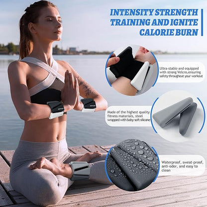 Ankle Weights for Women Wrist Weights Set of 2 (1 lb/2 lb Each) Adjustable Arm Leg Weight for Womens Men Suitable for Walking Swimming Running Pilates Yoga Gym