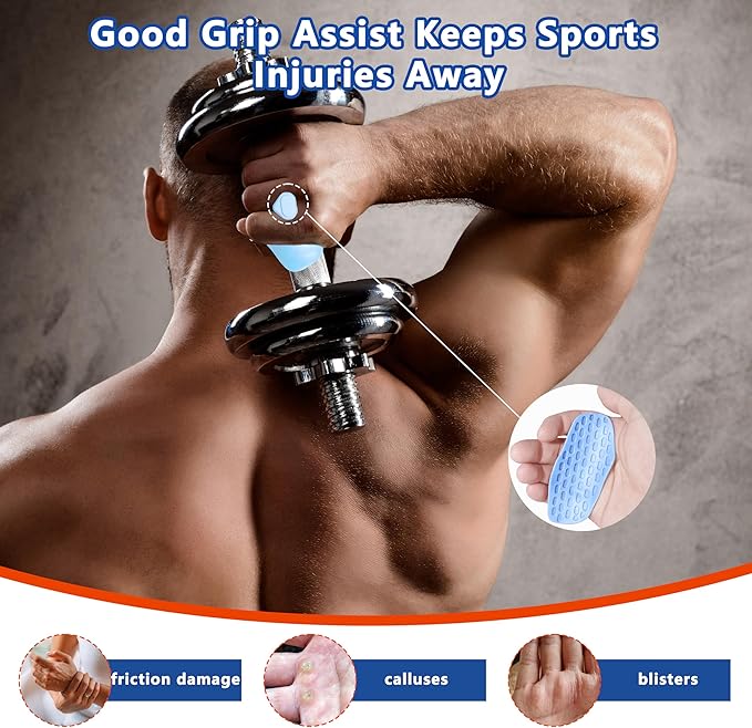 Silicone Gym Grips for Weight Lifting,Workout Gloves for Women Men Alternative,Anti Slip Gym Workout Grip,Rubber Gym Hand Grips-Weightlifting Grips Pad for Barbell,Pull Up,Ryptfit,Training