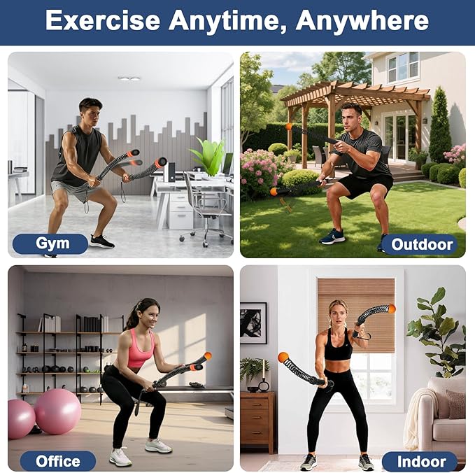 Ropeless Battle Ropes, Weights Cordless Battle Ropes for Home Gym with Workout Gloves, Weighted Exercise Equipment for Low-Impact Workout, Strength & HIIT, for Men & Women (Black)