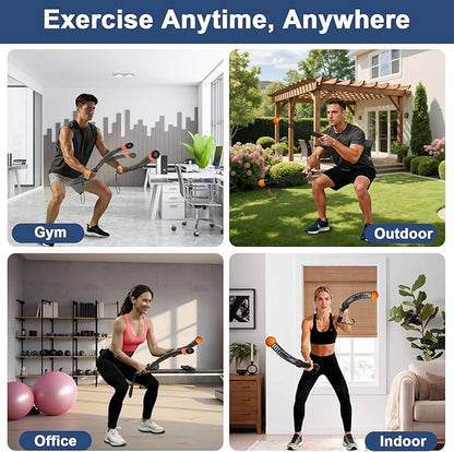 Ropeless Battle Ropes, Weights Cordless Battle Ropes for Home Gym with Workout Gloves, Weighted Exercise Equipment for Low-Impact Workout, Strength & HIIT, for Men & Women (Black)
