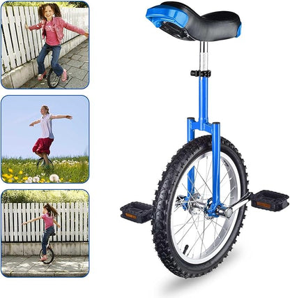 AW 16/18/20/24 Inch Wheel Outdoor Unicycle Adjustable Seat Exercise Bicycle Fit Adults Kids Outdoor Sports Fitness Exercise, for Choice
