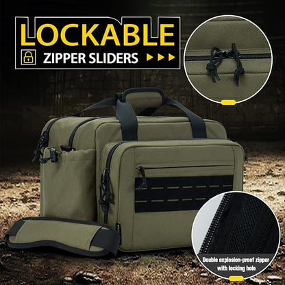 VEAGIA Range Bag,Pistol Case,Gun Range Bags For Handguns And Ammo Pouch 2 Pistols Soft Carrying Shooting Bag