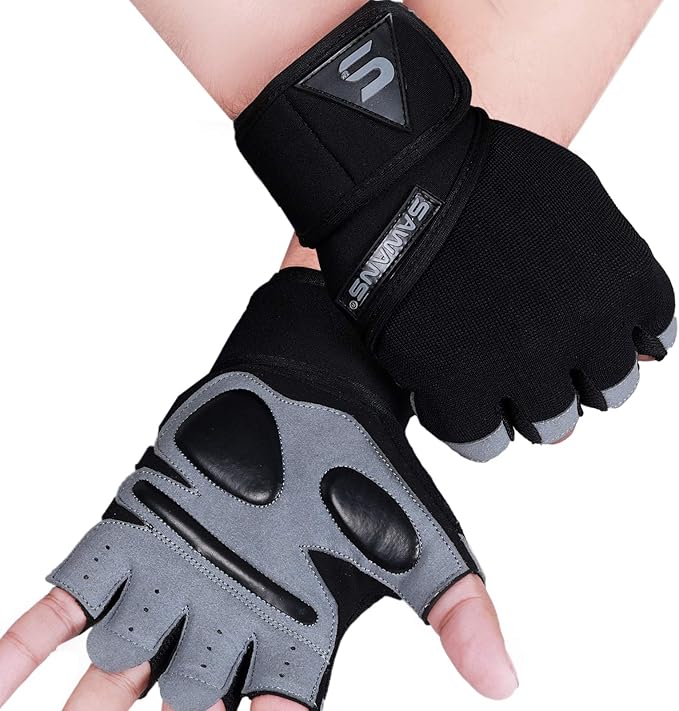 SAWANS Fitness Workout Gloves Gym Weight Lifting Gloves for Men Women Breathable Gymnasium Wrist Support Padded Deadlifts Exercise Training Pull Ups