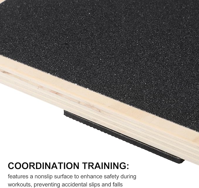 VOSAREA Solid Board Non-slip Adult Fitness Training Wobble Board Lightweight Coordination Exercise Prop for Home Gym Workouts