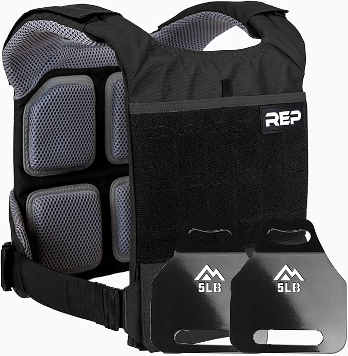 REP Fitness Strata Weight Vest, 2 Removable Plate Options for Unisex, Men & Women, Wearable, Weighted for Strength Training, Muscle Building, CrossFit, Running, Gym Exercise, Adjustable Sizing