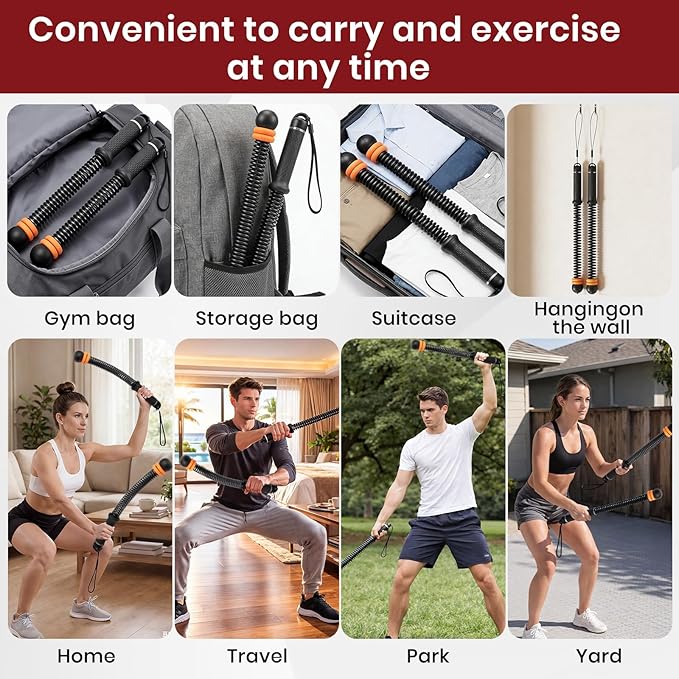 Ropeless Battle Ropes, Adjustable Weighted Cordless Trainer for Home Gym HIIT Low Impact Workouts, 17.1 in Portable with Sliding Resistance Rings and Storage Bag (Black)