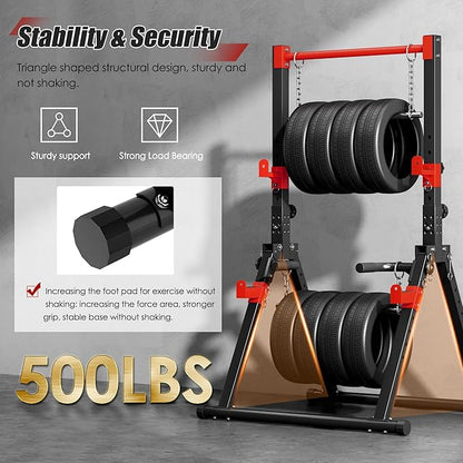 SogesPower Power Tower Pull Up Bar Station, Foldable Pull Up Dip Station Free Standing for Home Gym,Adjustable Pull Up Bar Stand Dip Bar Strength Training Workout Equipment,Triangular Design