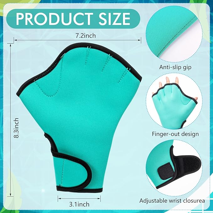 Water Aerobics Set for Aquatic Exercise 1 Pair Neoprene Swimming Glove 2 Pcs Foam Aquatic Dumbbells Water Weights Equipment Pool Resistance Fitness Equipment for Training Workouts