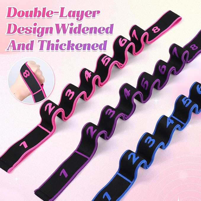 3PCS Fitness Resistance Bands with Handles,Resistance Bands with Handles, Fitness Resistance Band for Stretching and Yoga,Fashion Puller Exercise,Adjustable Bands for Full Body Stretching Shaping