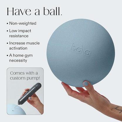 Bala Pilates Ball, Non-Weighted Exercise Ball - Small 8" Yoga Ball for Barre, Stretching, Strength & Core Training - Workout Accessory with Mini Pump for Home Gym & Fitness Routines - 100% PVC