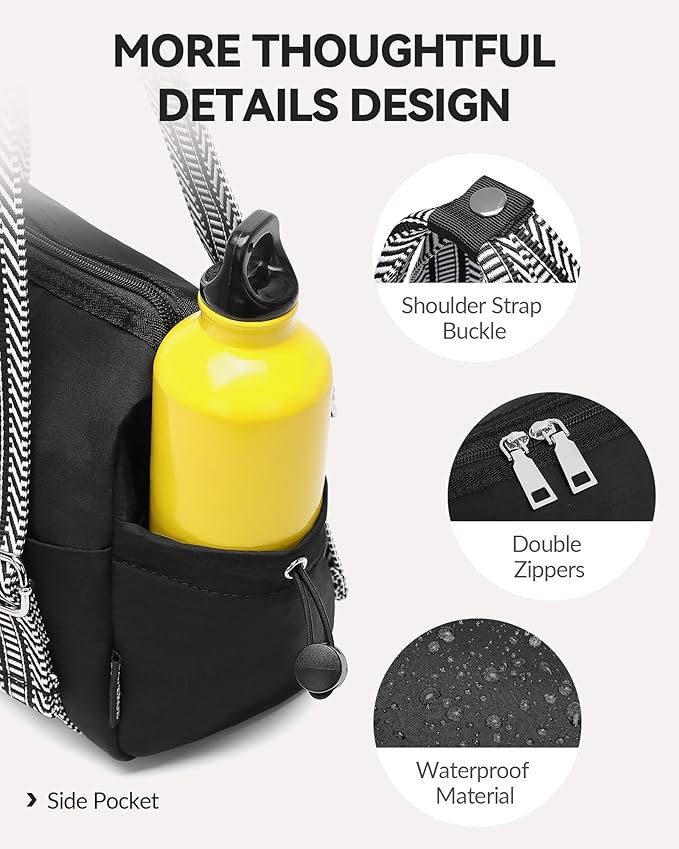 Small Gym Bag for Women Mini Duffle Bag with Guitar Strap, Lightweight Waterproof Cute Tote with Wet Compartment for Girls Workout Sport Travel, Black