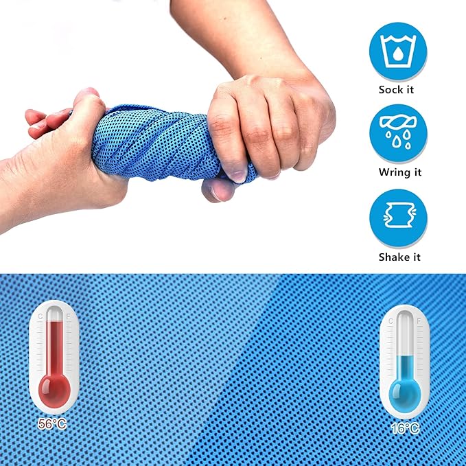 4 Packs Cooling Towels for Neck and Face(40"x 12"), Cold Towels for Hot Weather, Cooling Wipes, Lightweight Soft Breathable Towels for Yoga, Sport, Workout, Running, Gym, Camping, Fitness