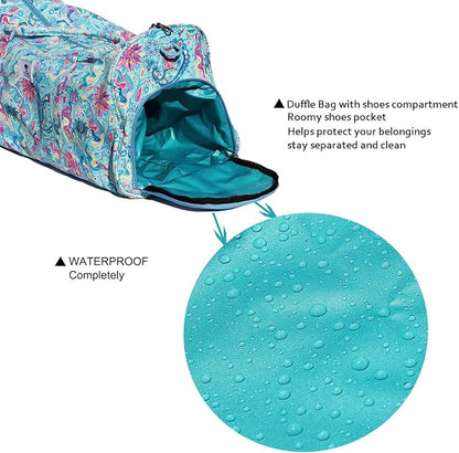 Original Floral Water Resistant Duffel Bag Gym bag Weekender Travel Bag for Gym Beach Travel Daily Bags