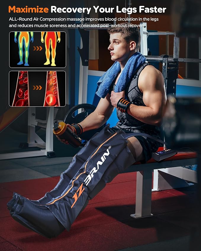 Sequential Air Compression Recovery System : Professional Full Leg Compression Boots for Circulation and Pain Relief - Sequential Device for Muscle Relaxation - for Athletes,Women,Men