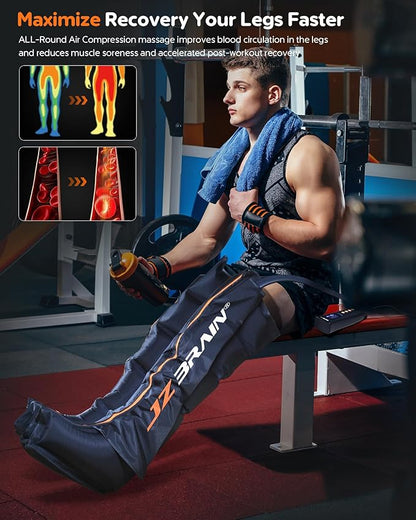 Sequential Air Compression Recovery System : Professional Full Leg Compression Boots for Circulation and Pain Relief - Sequential Device for Muscle Relaxation, Gifts for Athletes, Women, Men
