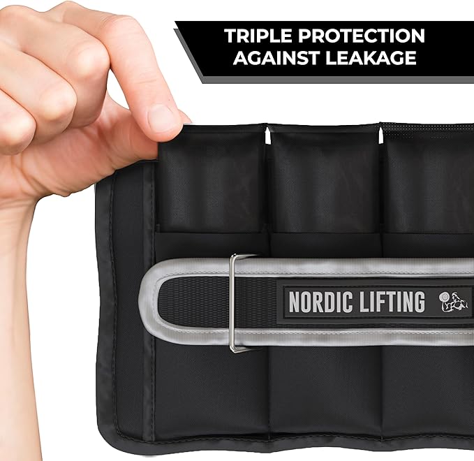 Nordic Lifting Adjustable Ankle Weights for Women & Men – 1 Pair (2–10 lbs) Wrist, Arm & Leg Weights for Gym, Yoga & Home Workouts – Secure Fit Strap Design – Durable Fitness Training Equipment