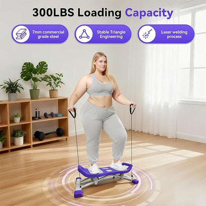 EPHESPORT Rocking Balance Board with Resistance Bands – Ski-Inspired Stepper for Core & Stability Training, LCD Monitor, 300 lbs Capacity, Wobble Fitness Trainer for Home Gym