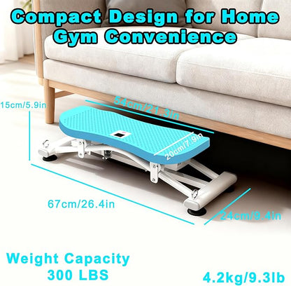 Indoor Rock Stepper w/ Resistance Bands, Sliding Balance Board Trainer Machine for Full Body Card Workout, Non-Slip Stable Home Exercise Equipment for Legs Core Arms Training, Compact Fitness Stepper