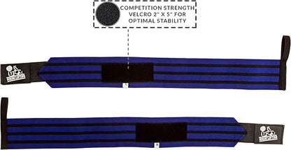 Nordic Lifting Wrist Wraps Super Heavy Duty (1 Pair/2 Wraps) 24" Support for Weight Lifting | Powerlifting | Gym | Cross Training- Weightlifting Thumb Loop - Men & Women