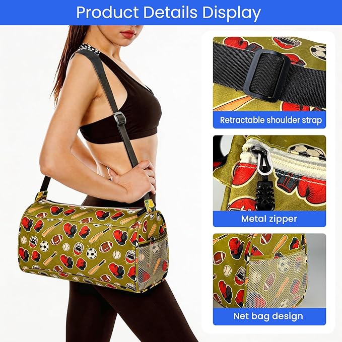 C&F BOGMOST Small Gym Bag for Women & Men,Small Lightweight Duffel Bag Carry On Bags Mini Duffel Travel Bag Waterproof Sports Bags for Workout/Sport/Trave,Sporty Style