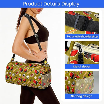 C&F BOGMOST Small Gym Bag for Women & Men,Small Lightweight Duffel Bag Carry On Bags Mini Duffel Travel Bag Waterproof Sports Bags for Workout/Sport/Trave,Sporty Style