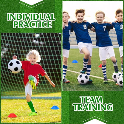 Hanaive 100 Pieces Mini Soccer Cones for Sport Drills 5 Inch Agility Disc Cones with Accessories for Kids Football Training