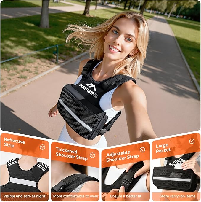 Adjustable Weighted Vest Women Men,1-12/1-20/1-30 LBS Weight Vests with Adjustable Shoulder Strap, 8 Ironsand, Large Pocket, Reflective Strip,Weighted Vest Men and Women for Workout, Strength Training