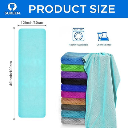 Sukeen Cooling Towels for Neck and Face (40"x12"), Soft Breathable Cooling Towel for Hot Weather, Cooling Neck Wraps, Sweat Towel for Gym, Sport, Running, Workout, Camping, Fitness
