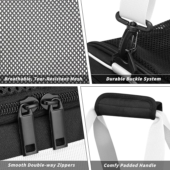 Boxing Gym Duffle Bag, Breathable Mesh Gym Bag for Boxing Gear | Wet Pocket, Privacy Pocket & Removable Shoulder Strap, Multipurpose Muay Thai, MMA, BJJ, Jiu Jitsu, Wrestling Workout Bag