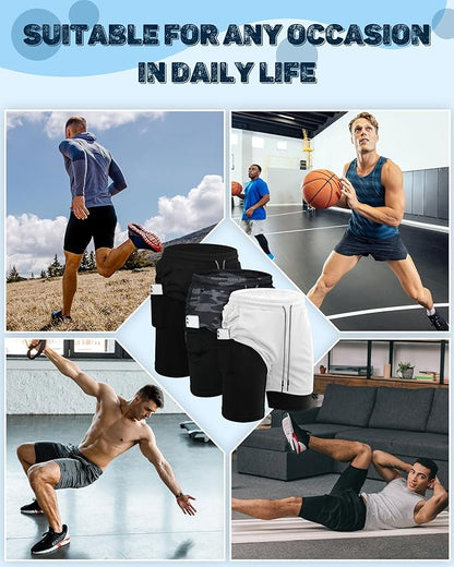 Sureio 3 Pcs Men's 2 in 1 Gym Workout Running Shorts 7 Inch Quick Dry Lightweight Athletic Short with Liner Pocket Towel Loop